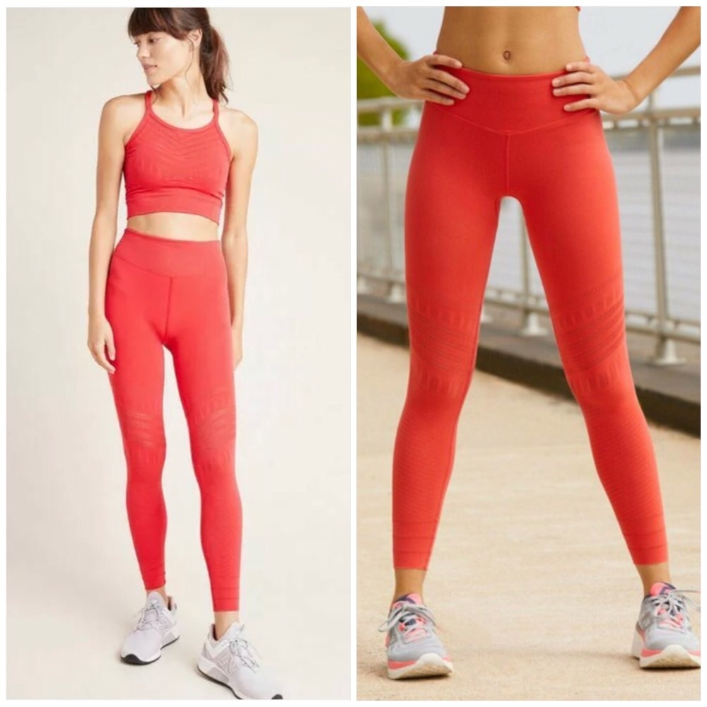 FREE PEOPLE GONE ADRIFT LEGGINGS IN STRAWBERRY - Picture 3 of 10